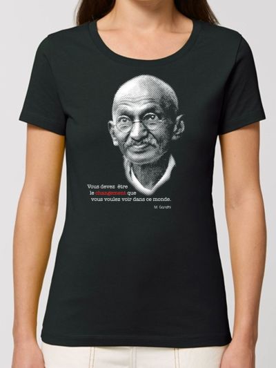 TEE SHIRT BIO FEMME "GANDHI"