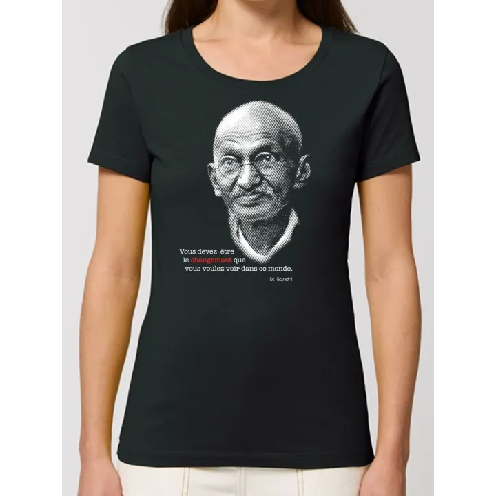 TEE SHIRT BIO FEMME "GANDHI"