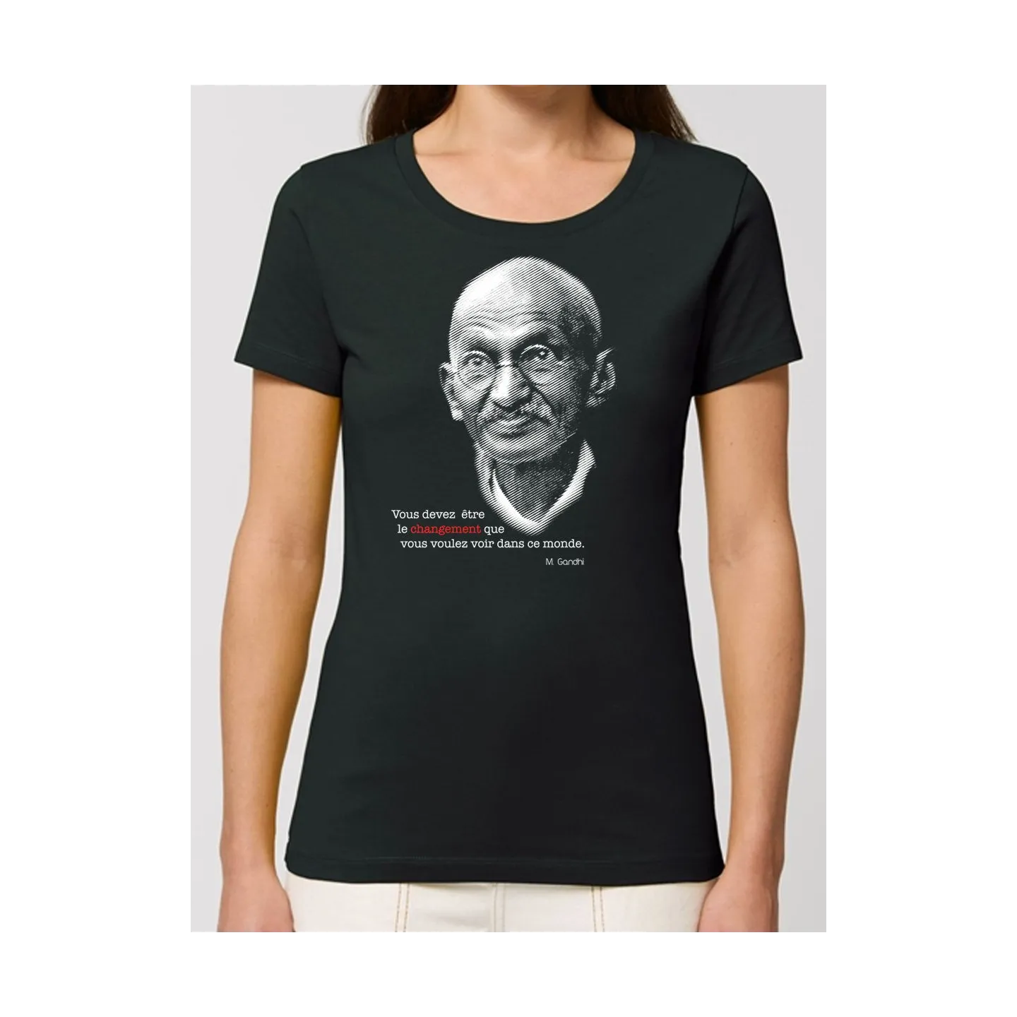 TEE SHIRT BIO FEMME "GANDHI"