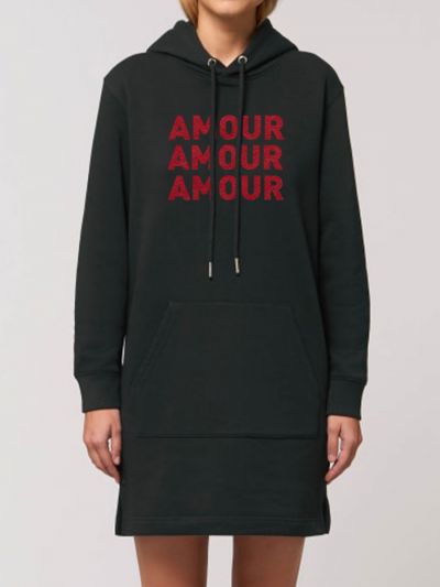 ROBE SWEAT CAPUCHE "AMOUR AMOUR AMOUR"