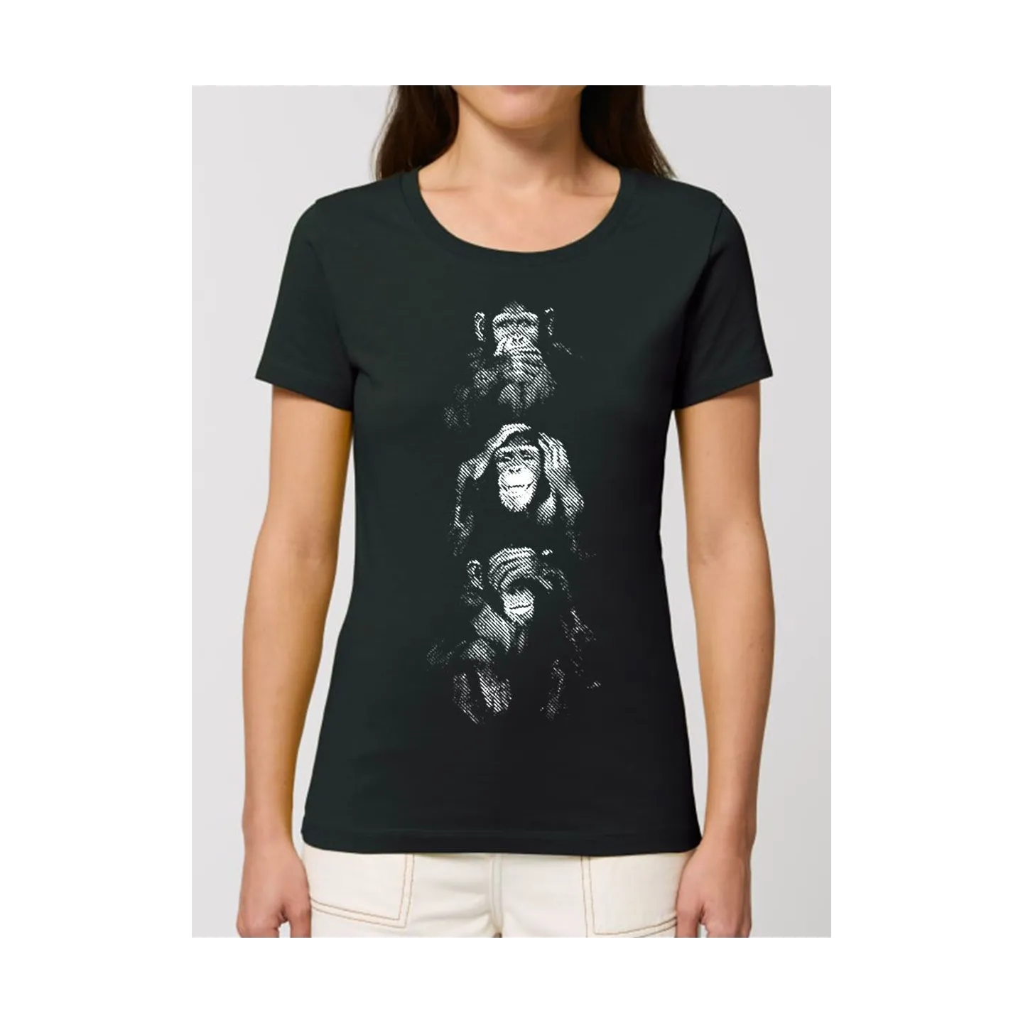 T-shirt femme "Singes de la sagesse"