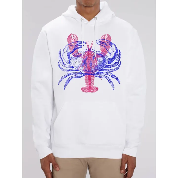Sweat capuche homme "Crabe/Hommard" par Ruliano des Bois