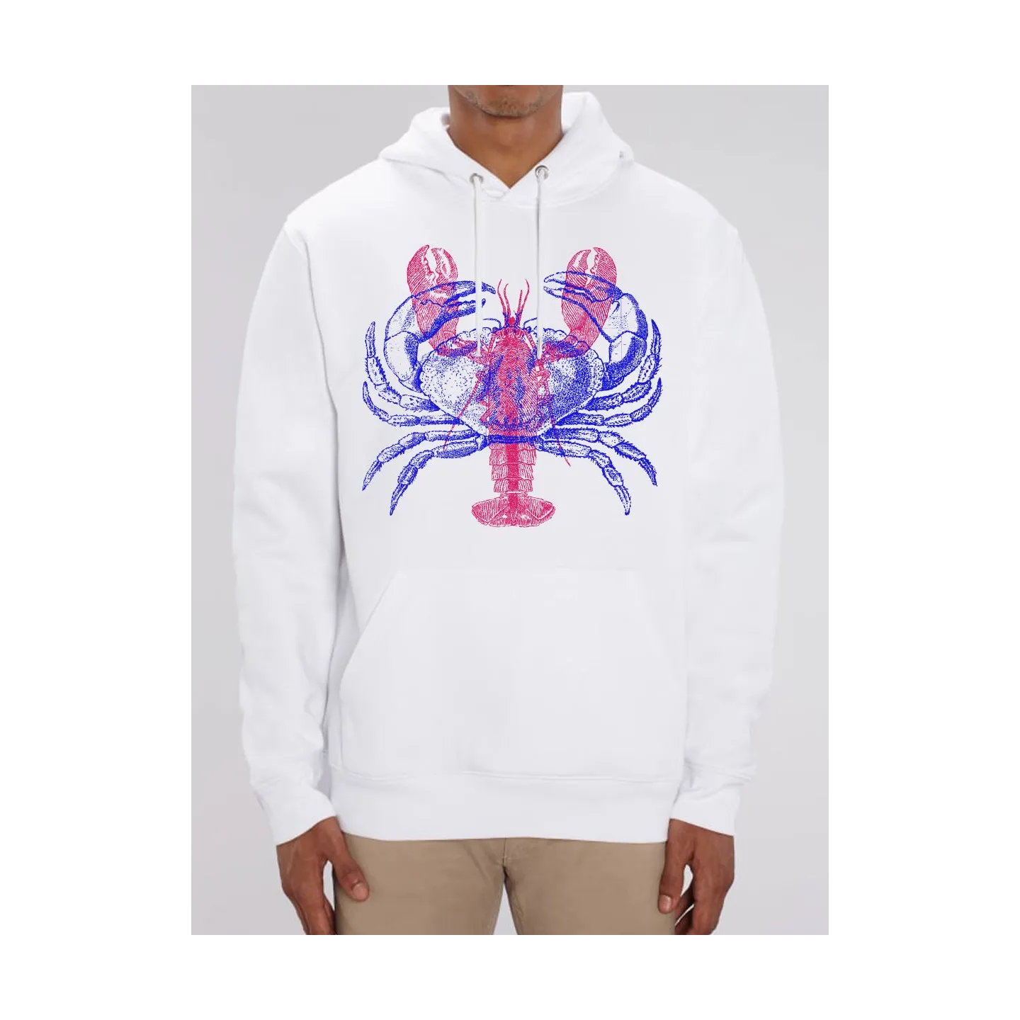 Sweat capuche homme "Crabe/Hommard" par Ruliano des Bois