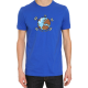 Tee shirt homme "coloc à terre" bleu en coton biologique