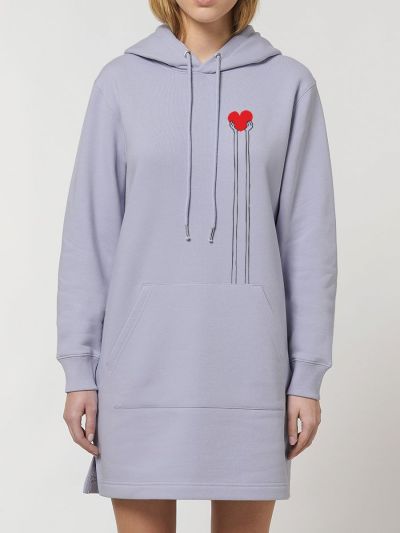 Robe sweat capuche "Mains coeur"