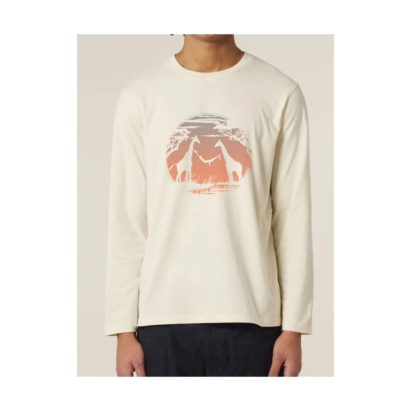 T-shirt manches longues homme "Girafe"