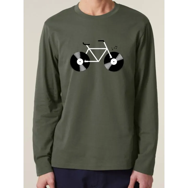 T-shirt manches longues homme "Velo Vinyle"