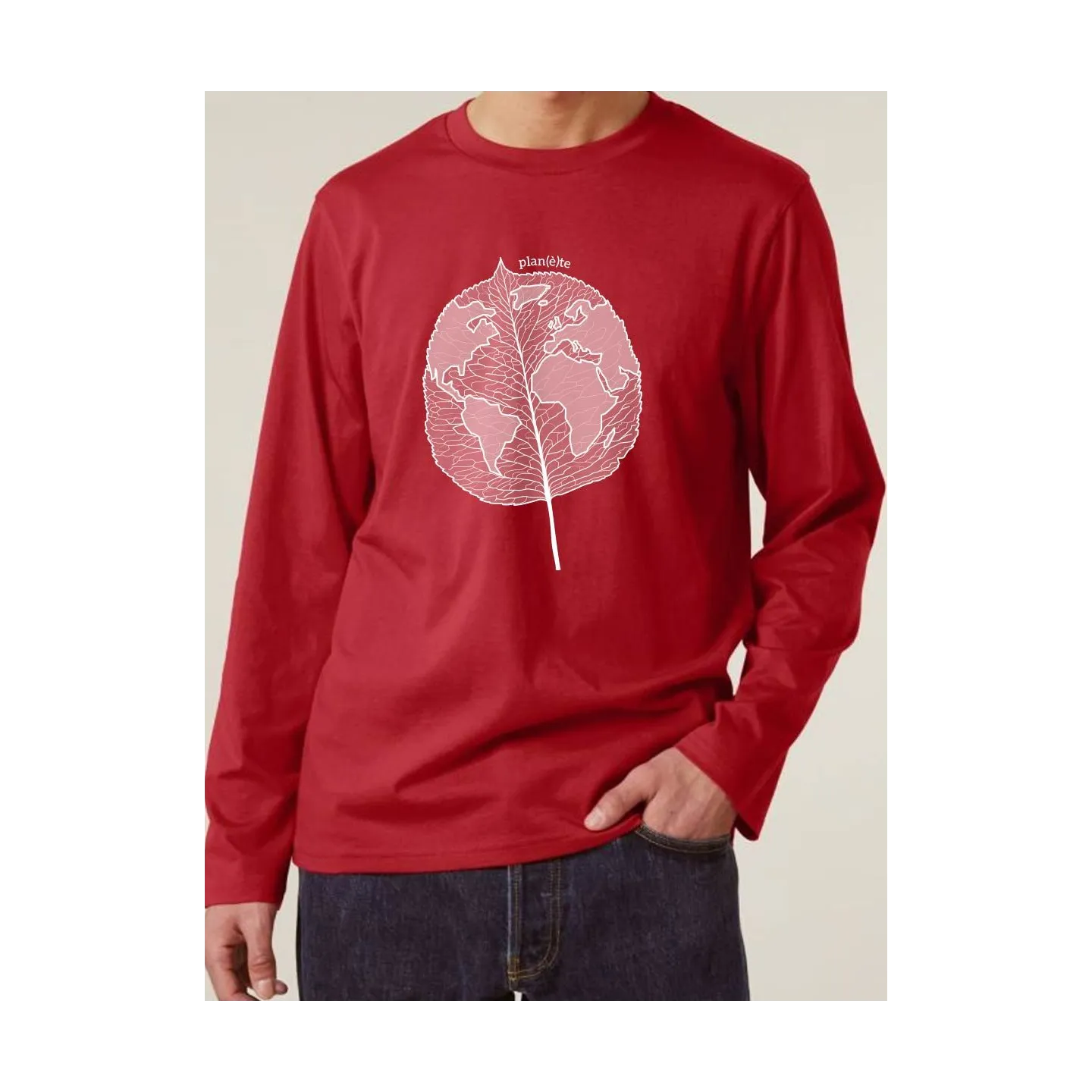 T-SHIRT MANCHES LONGUES HOMME "PLAN(È)TE FEUILLE"