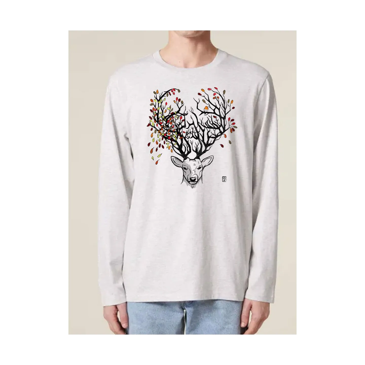 T-shirt manches longues homme "CERF D'AUTOMNE"