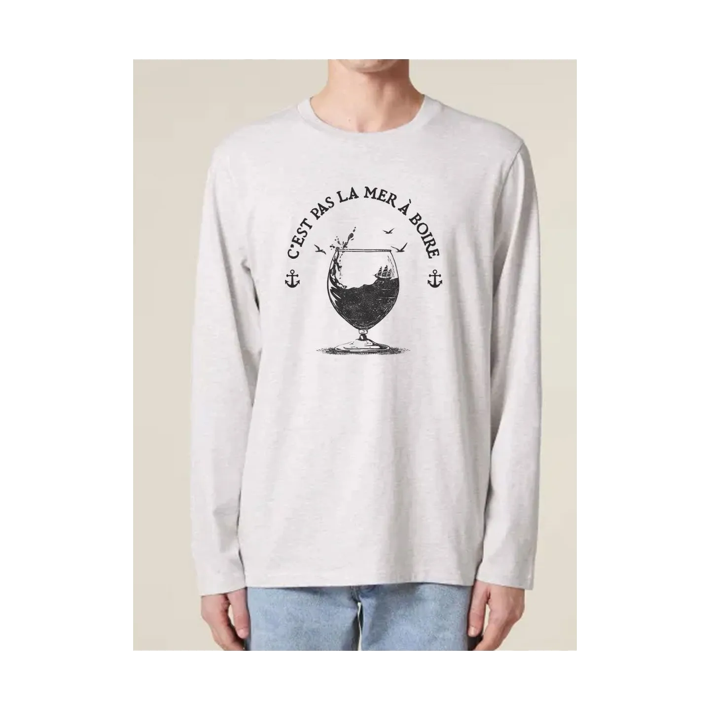 T-shirt manches longues homme "LA MER A BOIRE"