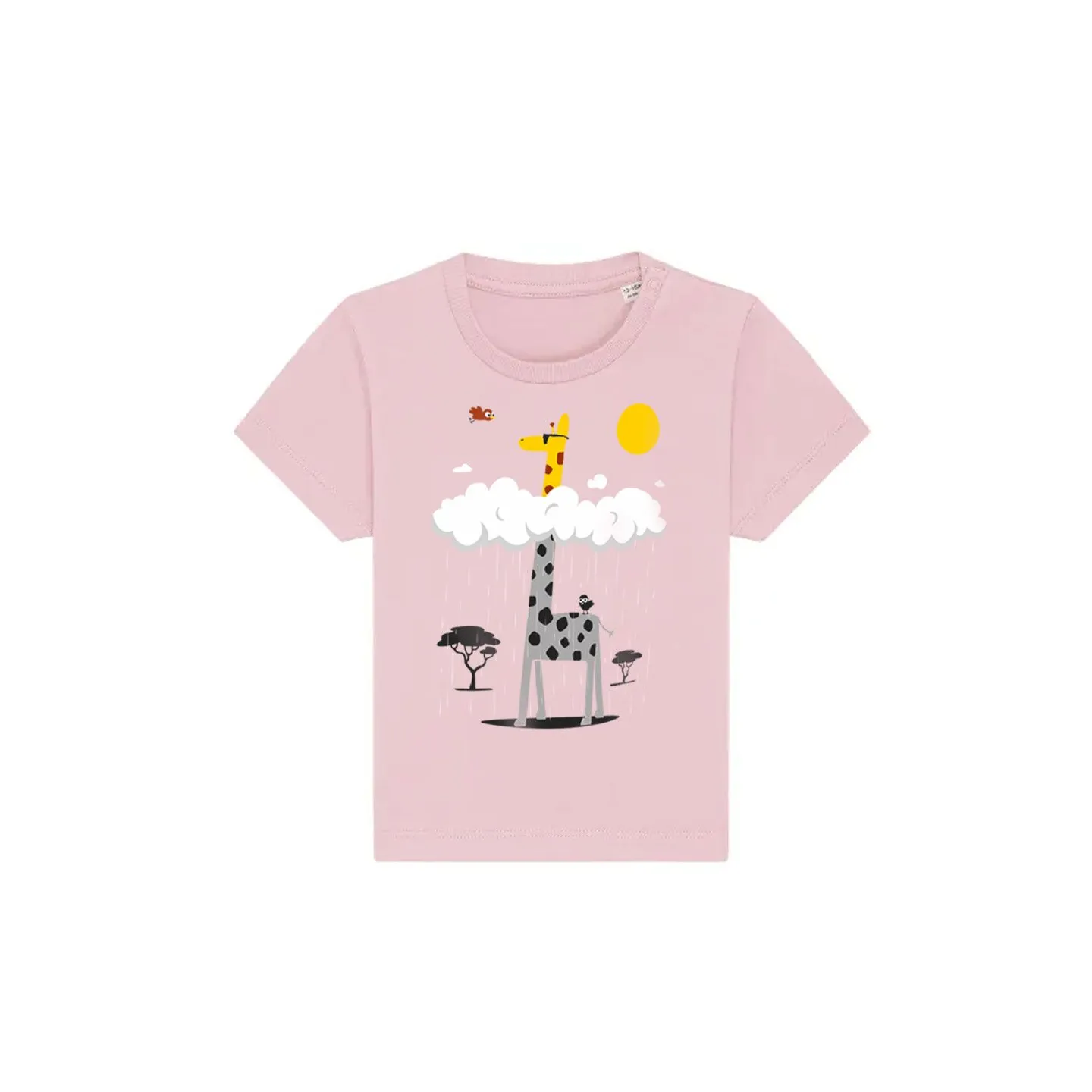 T-shirt manches courtes pour bébés "GIRAFE AU SOLEIL" by leduc