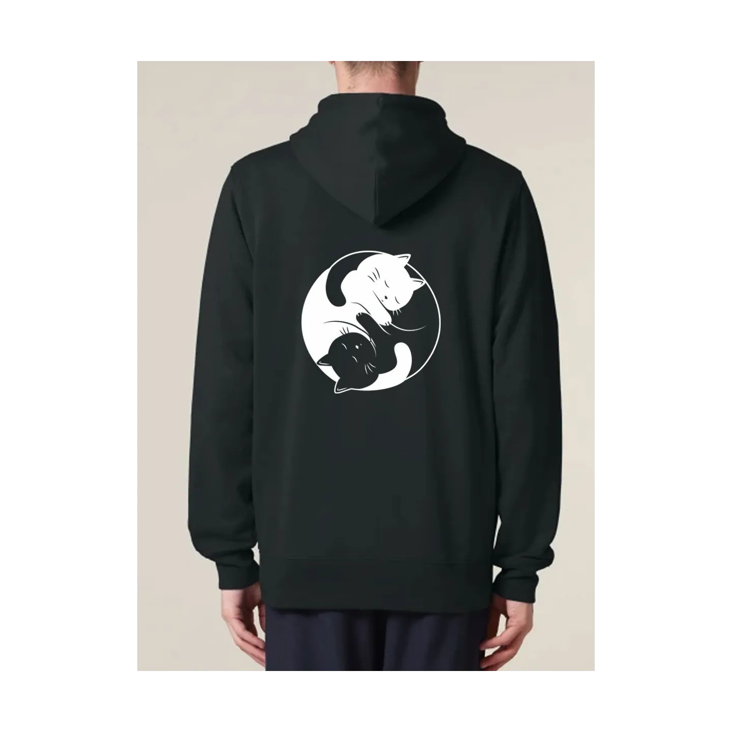 VESTE ZIP A CAPUCHE "YING YANG CAT" by LeDuc