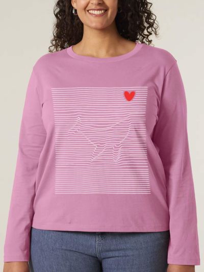 T-SHIRT MANCHES LONGUES FEMME "BALEINE MARINIERE"