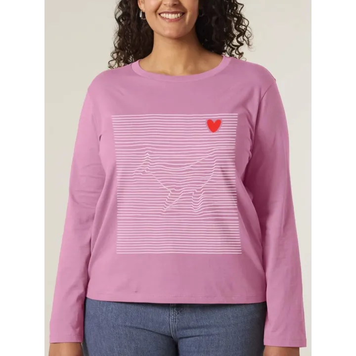 T-SHIRT MANCHES LONGUES FEMME "BALEINE MARINIERE"