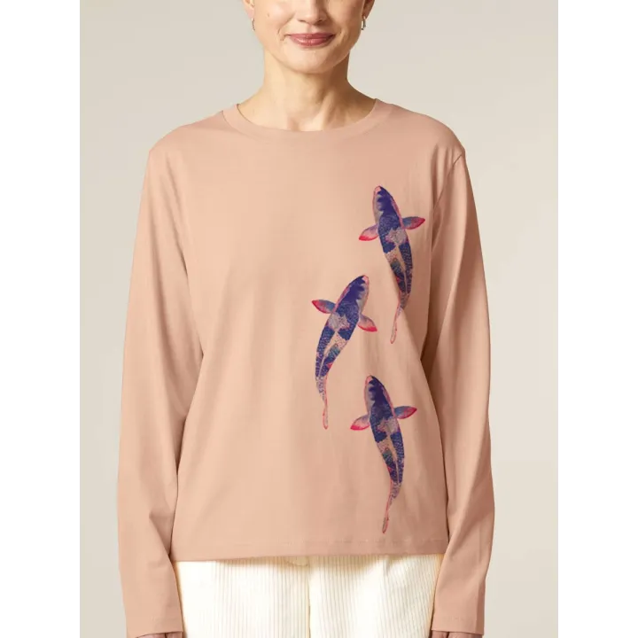T-SHIRT MANCHES LONGUES FEMME "CARPES" PAR RULIANO DES BOIS