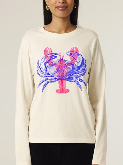 T-SHIRT MANCHES LONGUES FEMME "HOMARD/CRABE" PAR RULIANO DES BOIS