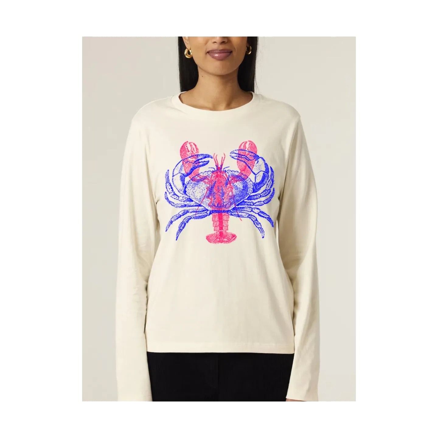 T-SHIRT MANCHES LONGUES FEMME "HOMARD/CRABE" PAR RULIANO DES BOIS