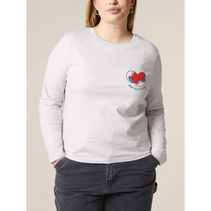 T-SHIRT MANCHES LONGUES FEMME "MER VEUILLEUSE"