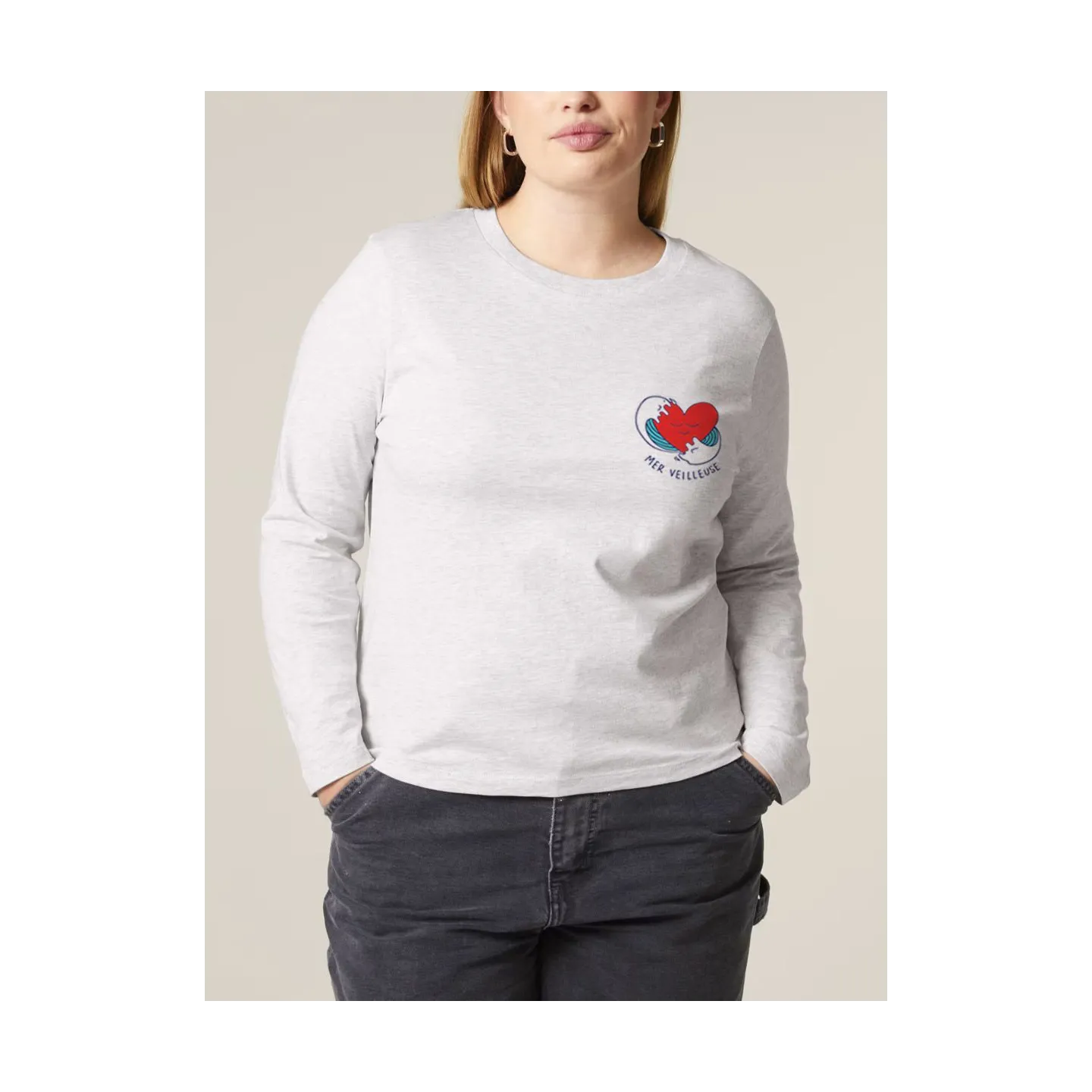 T-SHIRT MANCHES LONGUES FEMME "MER VEUILLEUSE"
