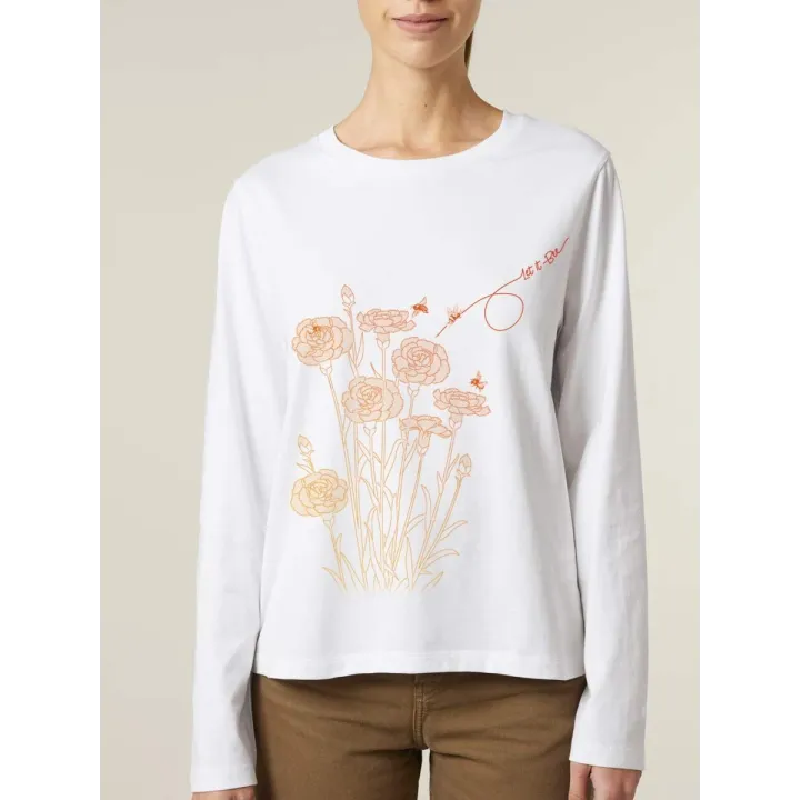 T-SHIRT MANCHES LONGUES FEMME "LOOSE LET IT BEE"	