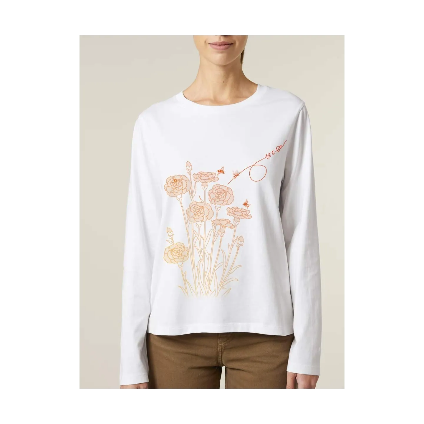 T-SHIRT MANCHES LONGUES FEMME "LOOSE LET IT BEE"	
