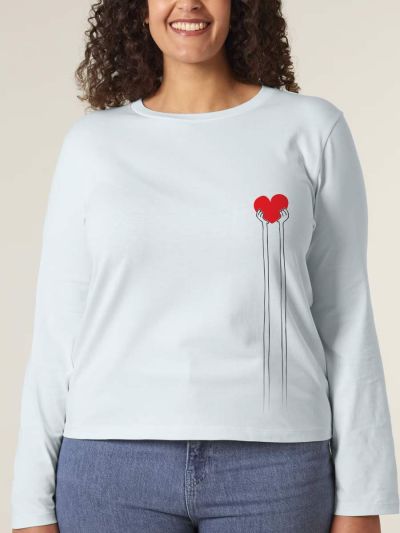 T-SHIRT MANCHES LONGUES FEMME "MAIN TENDU"	