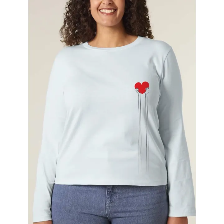 T-SHIRT MANCHES LONGUES FEMME "MAIN TENDU"	