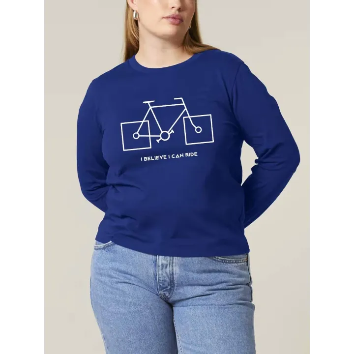 T-SHIRT MANCHES LONGUES FEMME "I BELIEVE I CAN RIDE" PAR LEDUC