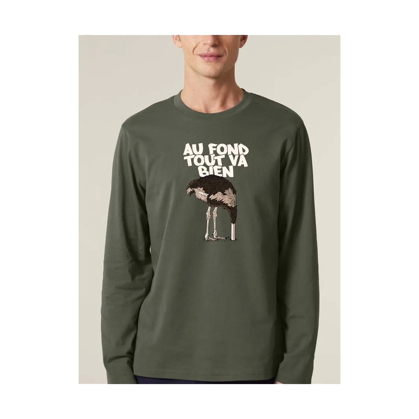 T-SHIRT MANCHE LONGUE HOMME "AUTRUCHE" PAR LEDUC