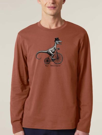T-SHIRT MANCHE LONGUE HOMME "VELOCIRAPTOR" PAR LEDUC