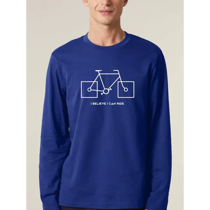 T-SHIRT MANCHE LONGUE HOMME "I BELIEVE I CAN RIDE" PAR LEDUC