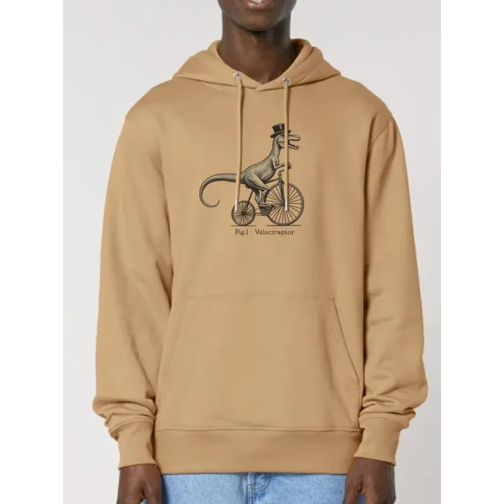 SWEAT CAPUCHE HOMME "VELOCIRAPTOR" PAR LEDUC