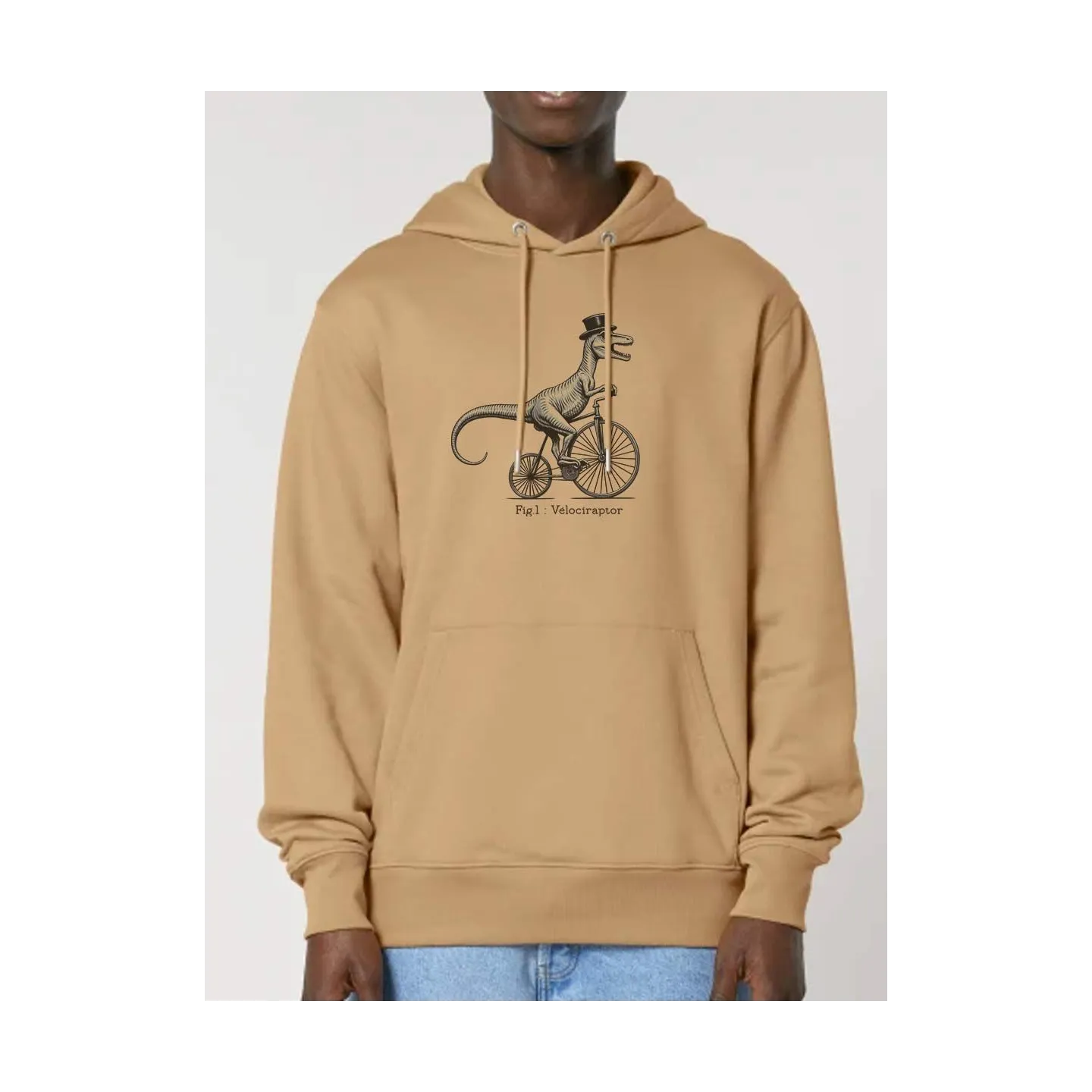 SWEAT CAPUCHE HOMME "VELOCIRAPTOR" PAR LEDUC