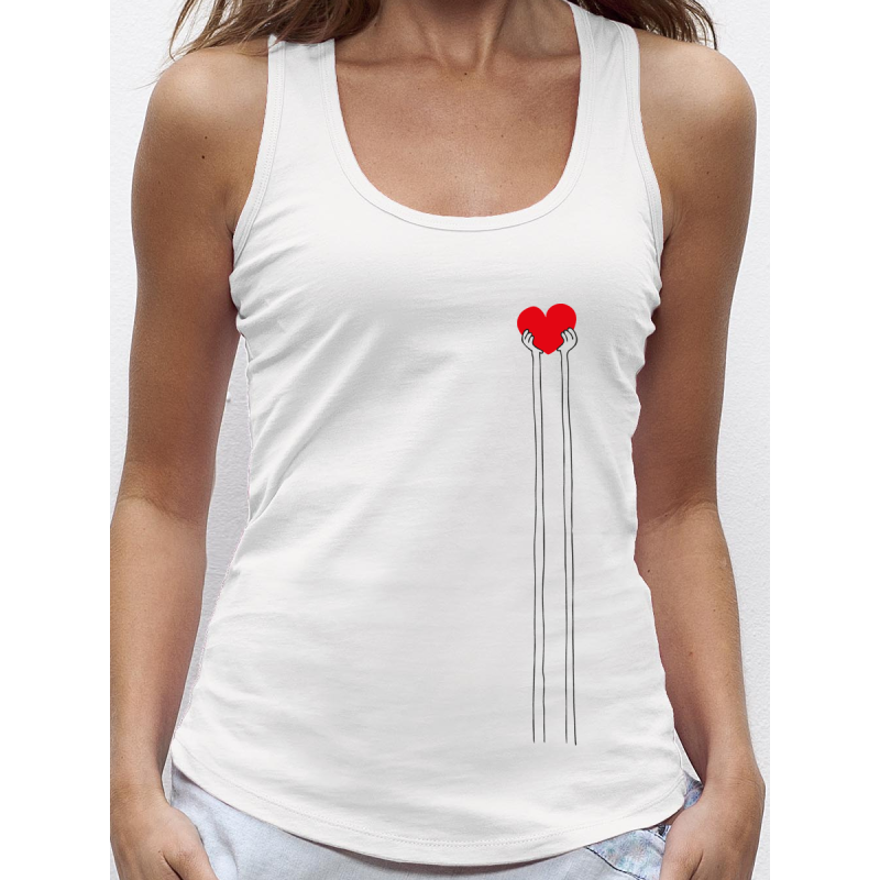 Debardeur femme coeur : debardeur amour en coton bio