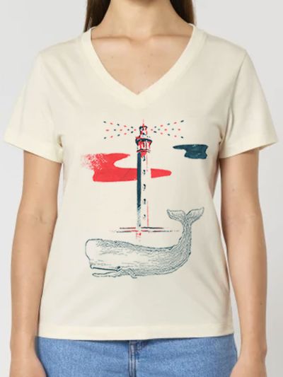 T-SHIRT COL V "BALEINE" BY JORDAN GENTS