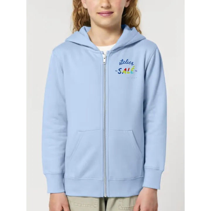 SWEAT CAPUCHE ZIP ENFANT "AMOUREUX DES ÉTOILES" BY ATELIER SALÉ