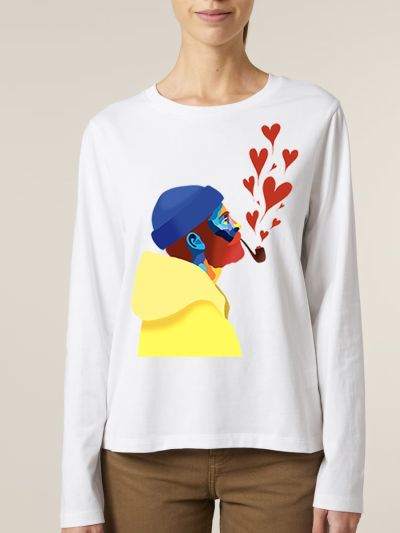 T-SHIRT FEMME MANCHES LONGUES "AMOUREUX DES ÉTOILES" BY ATELIER SALÉ