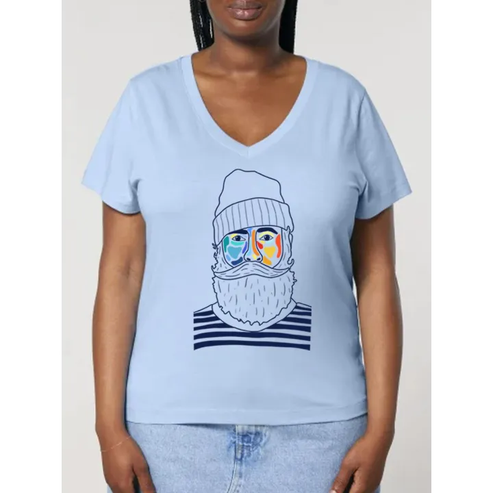 T-SHIRT FEMME COL V "MARIN" BY ATELIER SALÉ