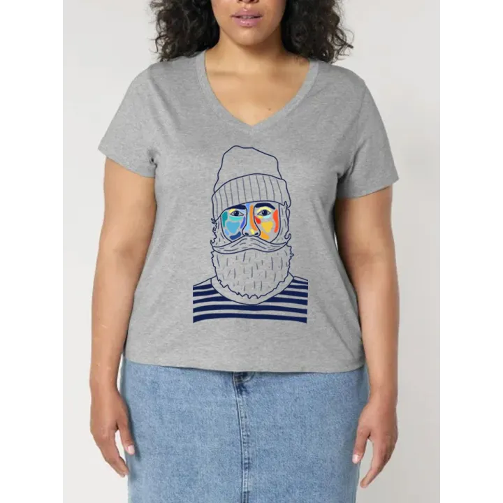 T-SHIRT FEMME COL V "MARIN" BY ATELIER SALÉ
