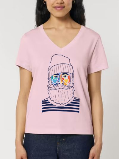 T-SHIRT FEMME COL V "MARIN" BY ATELIER SALÉ