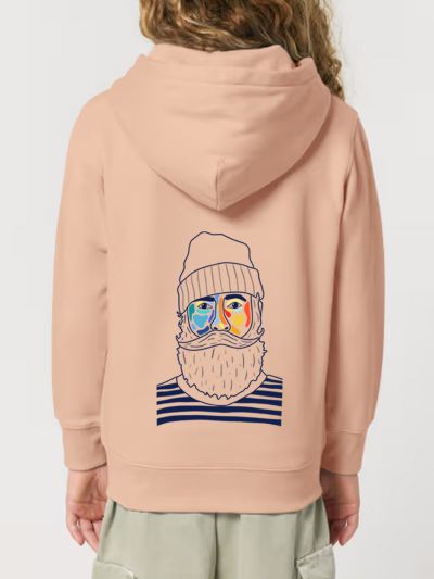 SWEAT ENFANTS ZIP CAPUCHE MARIN BY ATELIER SALÉ