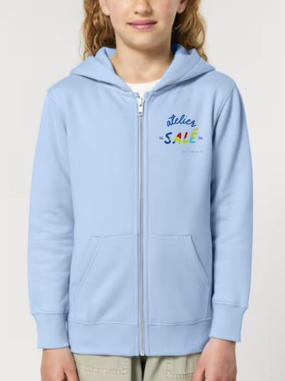 SWEAT ENFANTS ZIP CAPUCHE "MARIN" BY ATELIER SALÉ