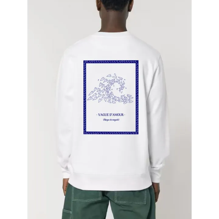 SWEAT HOMME COL ROND "VAGUE D'AMOUR" BY ATELIER SALÉ