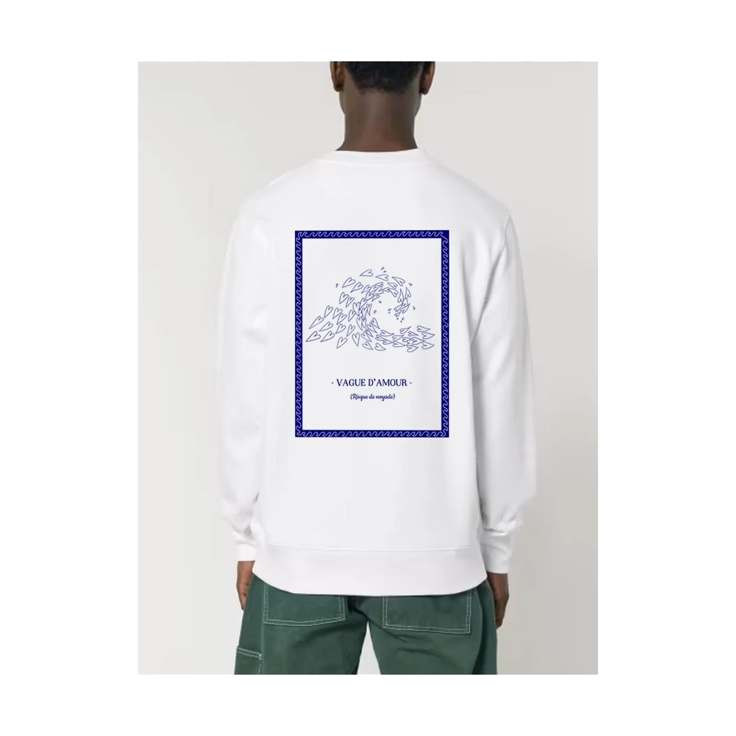 SWEAT HOMME COL ROND "VAGUE D'AMOUR" BY ATELIER SALÉ