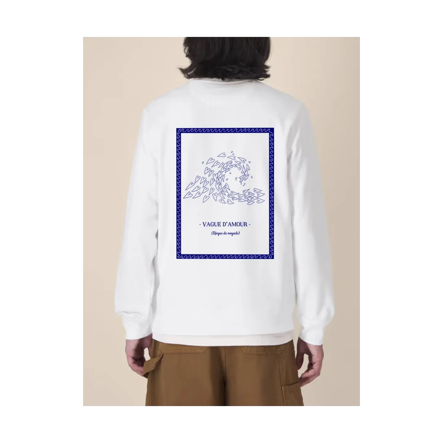 SWEAT UNISEXE COL ROND "VAGUE D'AMOUR" BY ATELIER SALÉ