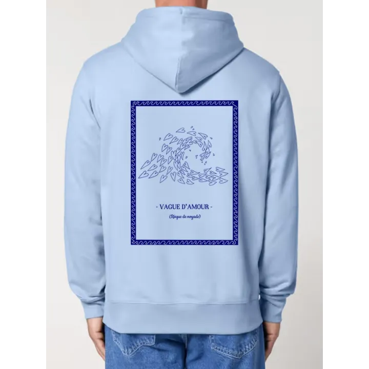 SWEAT UNISEXE CAPUCHE "VAGUE D'AMOUR" BY ATELIER SALÉ