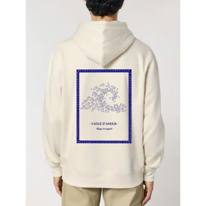 SWEAT UNISEXE CAPUCHE "VAGUE D'AMOUR" BY ATELIER SALÉ