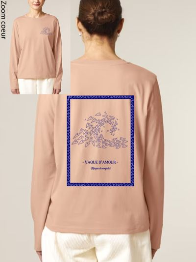 T-SHIRT FEMME MANCHES LONGUES "VAGUE D'AMOUR" BY ALELIER SALÉ