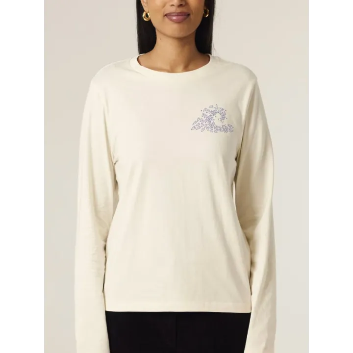 T-SHIRT FEMME MANCHES LONGUES "VAGUE D'AMOUR" BY ALELIER SALÉ