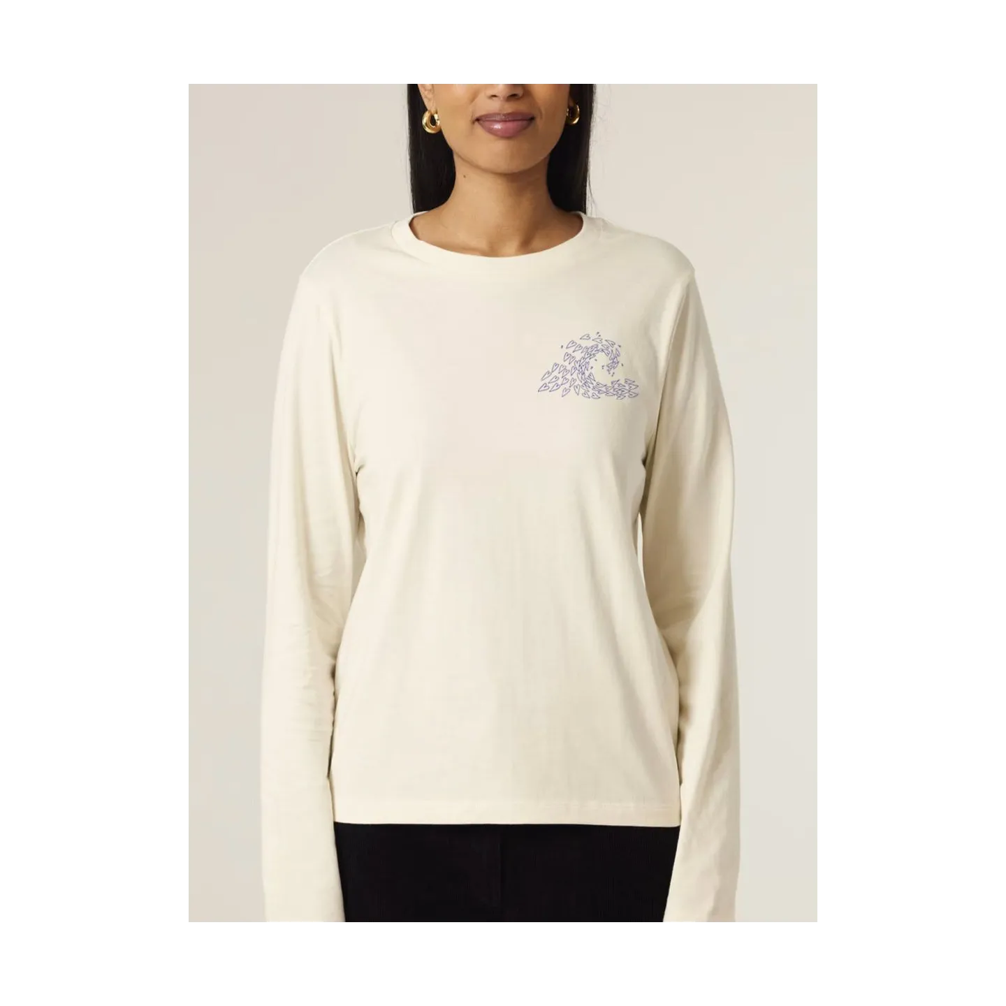 T-SHIRT FEMME MANCHES LONGUES "VAGUE D'AMOUR" BY ALELIER SALÉ
